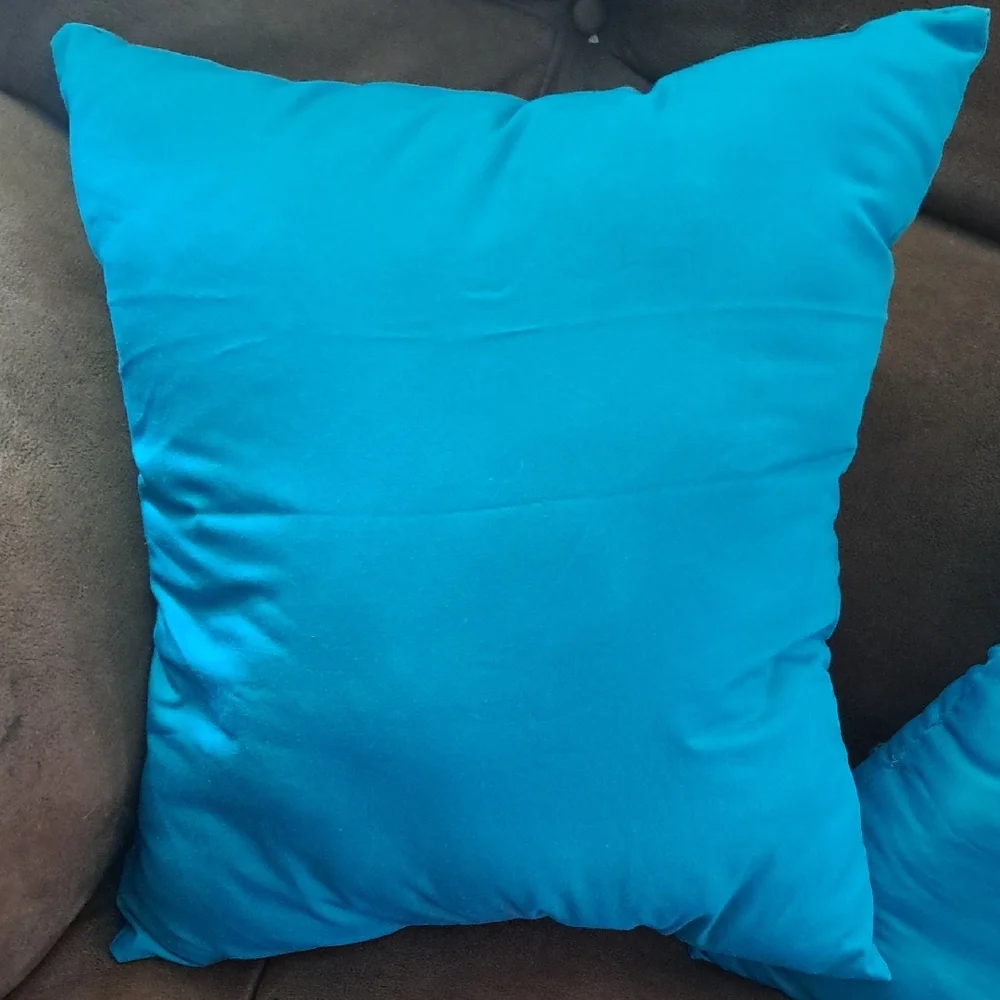 Hand Crafted Vibrant Teal Bag Purse Tote Pillows set of 2